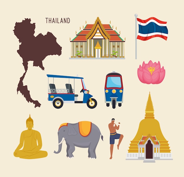 Vector ten thailand icons