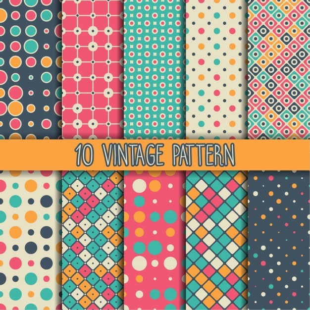 Ten vintage patterns