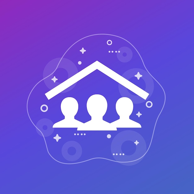 tenants, house residents icon, vector art