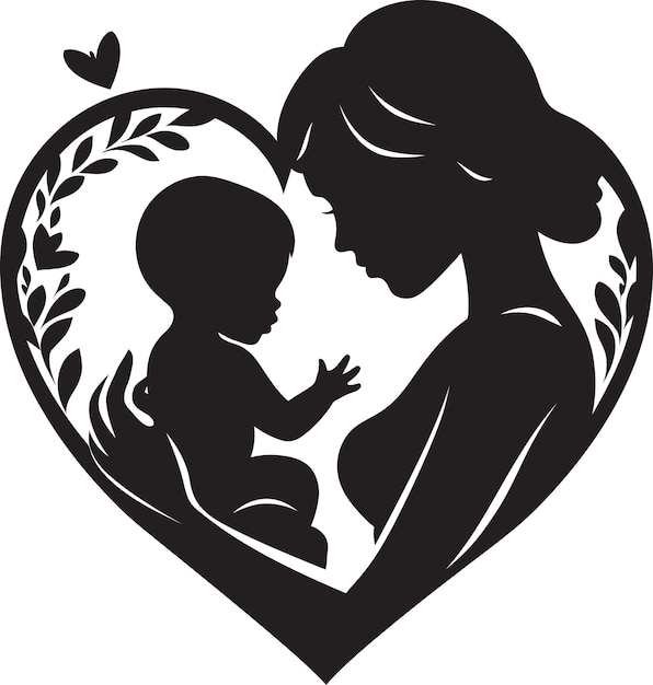 ベクトル 優しいネクタイ 象徴的な女性と子供 無条件のケア 母の日 象徴
