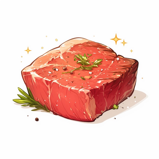 Vector tender venison steak with herb marinade