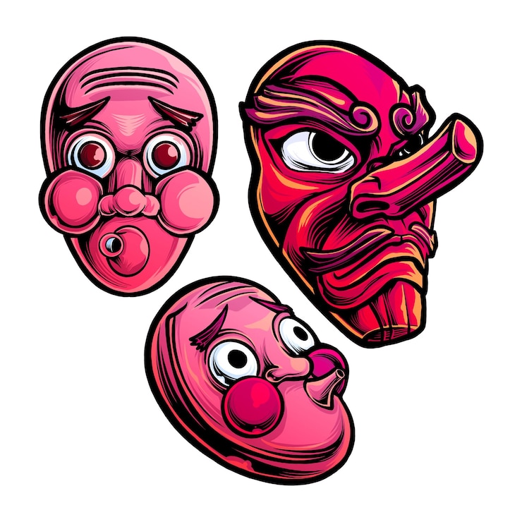 Vector tengu mask vector