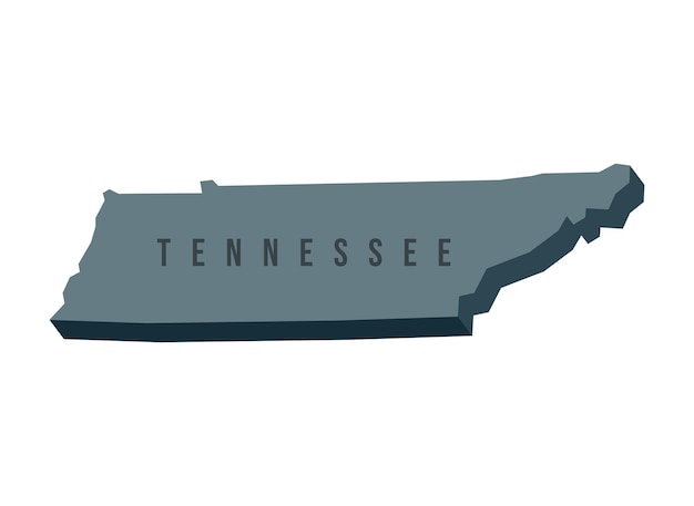 テネシー州 3d 地図 ベクトル アイコン