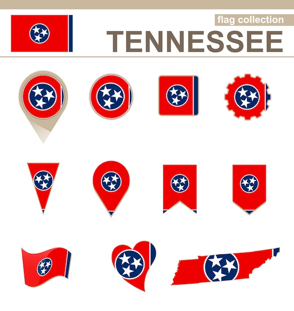 Tennessee Flag Collection, USA State, 12 versies