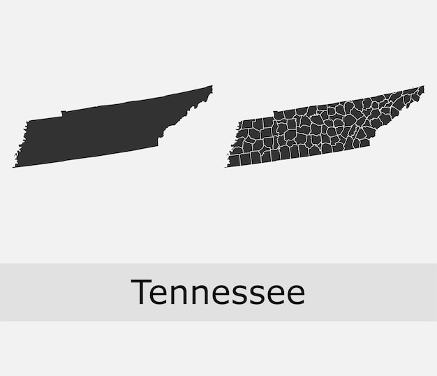 Vector tennessee map counties outline