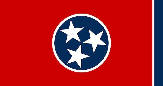 Векторная иллюстрация флага штата Теннесси