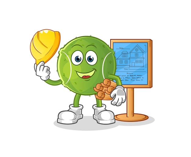 Tennis ball Architect illustration. character vector