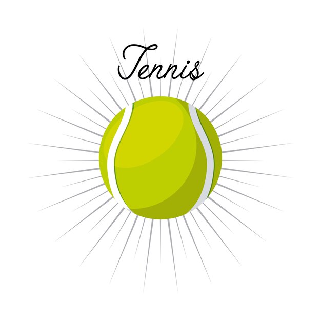 テニスボールアイコンは、白い背景上に。カラフルなデザイン。ベクトルイラスト