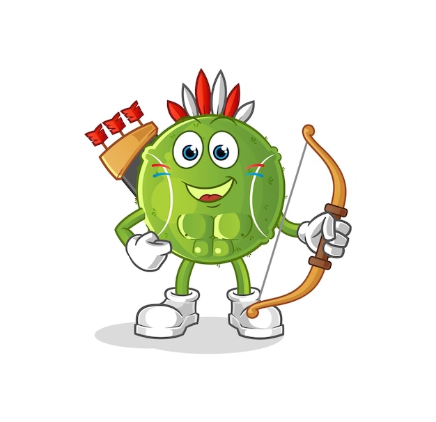 Tennis ball native american tribe. cartoon mascot vector