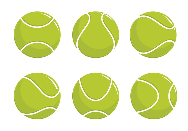 Vector tennis ball set illustrations