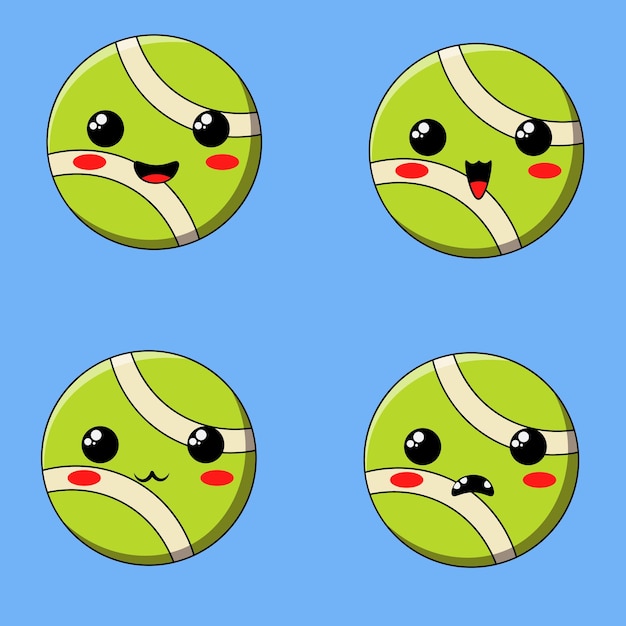 Tennis ball vector set