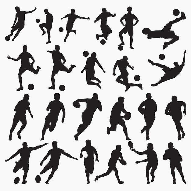 Tennis basketbal silhouetten