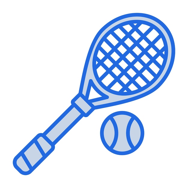 Vector tennis blue tone illustration