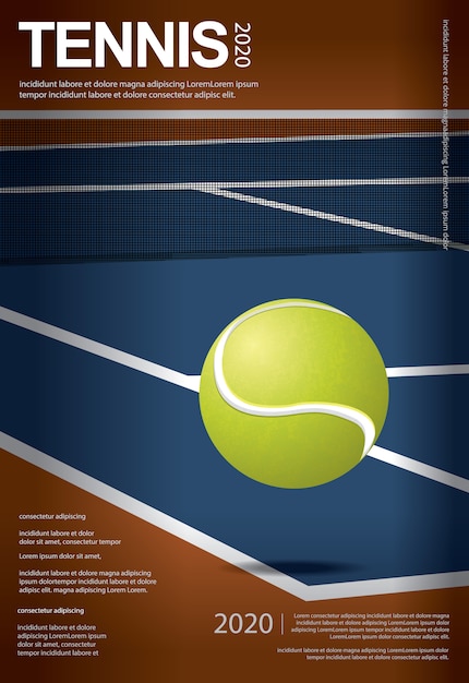 Illustrazione del manifesto di campionato di tennis