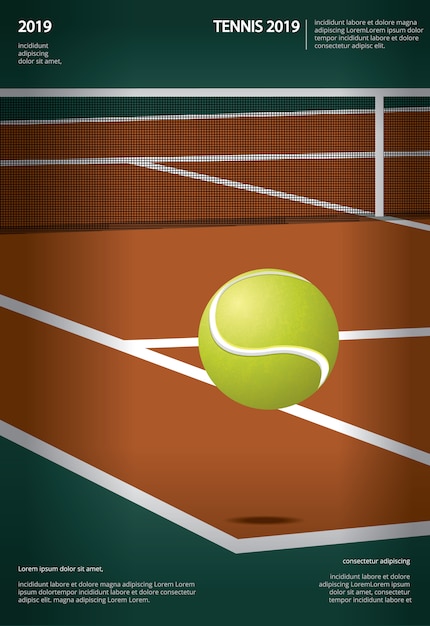 Vettore illustrazione di vettore del manifesto di campionato di tennis