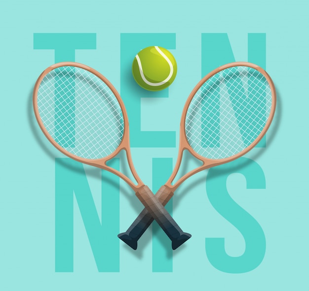 Vector tennis club racket cross ball game competition  illustration