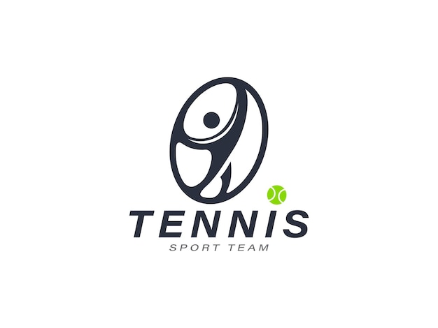 Illustrazione di vettore del modello di logo dell'icona della squadra di sport del club di tennis