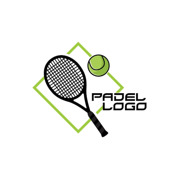 Campo da tennis sport olimpico logo vettoriale padel illustrazione design pallina da tennis