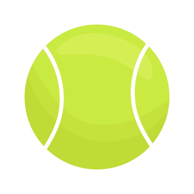 Vector tennis green ball flat design illustration isolated tennis tournament symbol for sports