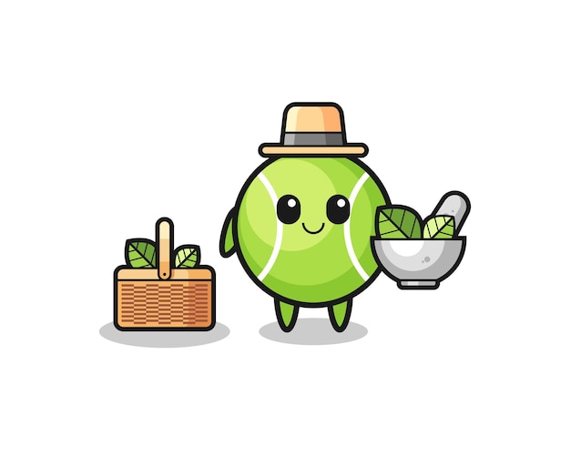 Tennis herbalist cute cartoon , cute design