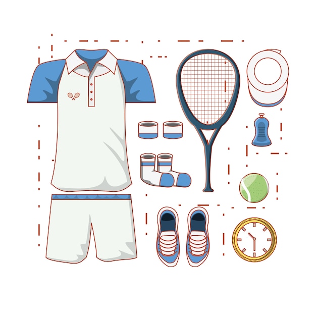 Tennis heren kleding pictogram