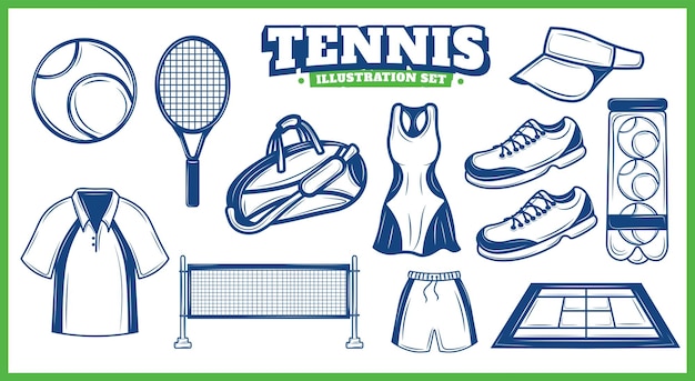 Tennis-illustratieset