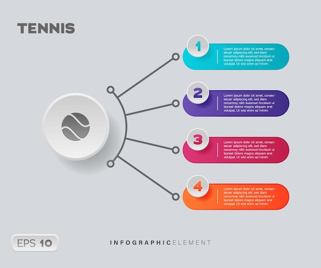 Elemento infografico di tennis