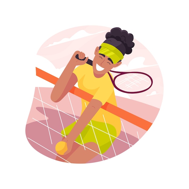 Vector tennis isolated cartoon vector illustration