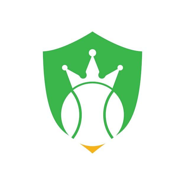 Tennis king vector logo design Tennis ball and crown icon design template