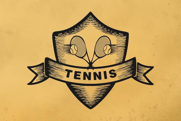 Vector tennis label badge logo design