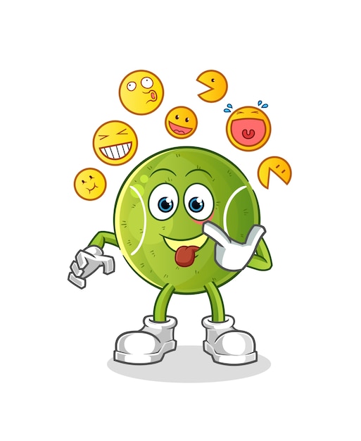 Tennis laugh and mock character. cartoon mascot 