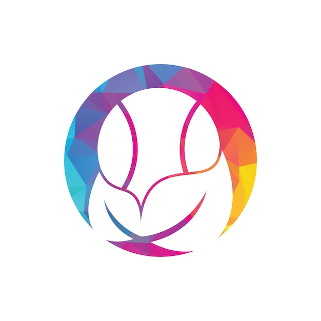 Дизайн векторного логотипа теннисного листа Игра и эко-символ или икона Уникальный мяч и органический логотип