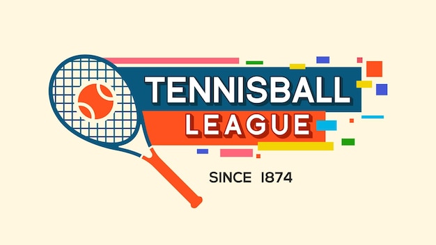 tennis league vector design cool text effect tennis ball match sports day celebration tennis