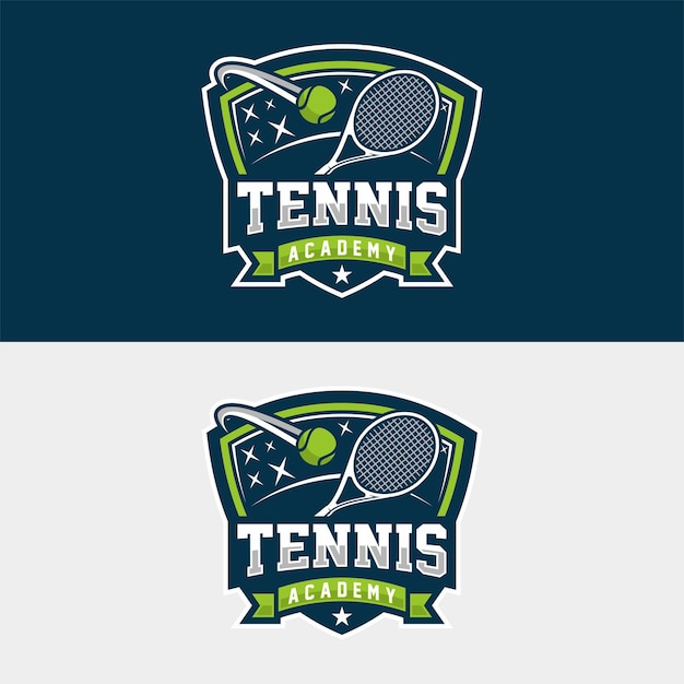 Modello di badge sportivo per il design dell'icona del logo da tennis illustrazione vettoriale