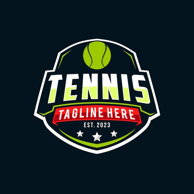 Tennis logo ontwerp sport badge sjabloon Vector illustratie