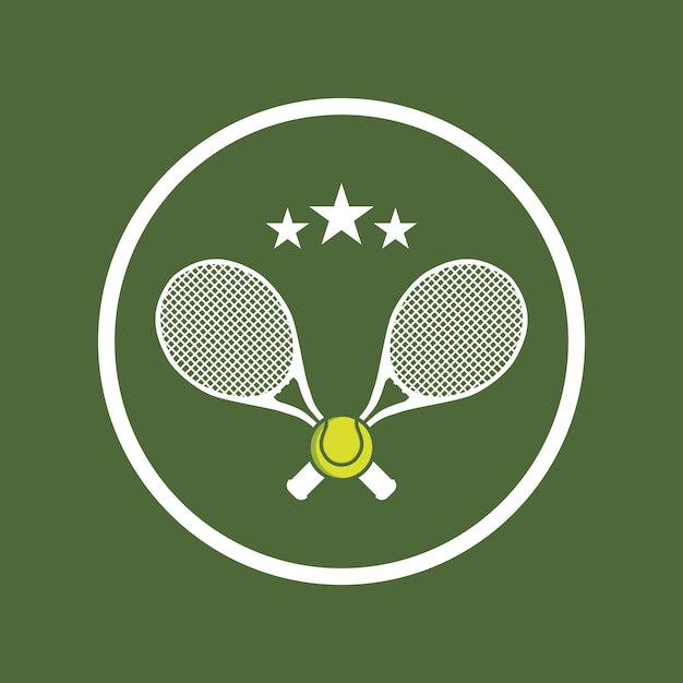 Tennis logo with racket and slogan template