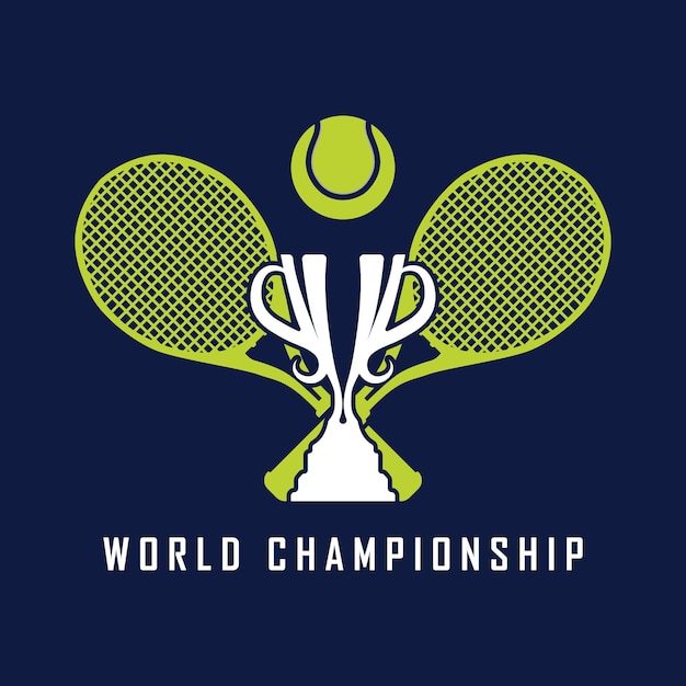 Logo da tennis con modello di racchetta e slogan