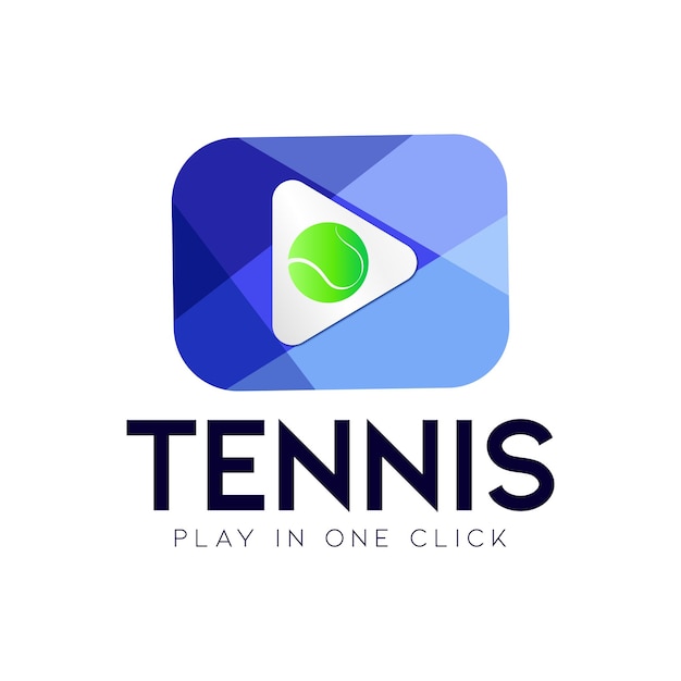 Tennis Play button logo design Play tennis logo vector logo design