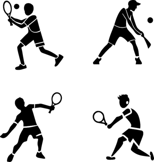 Tennis player icon silhouette 2