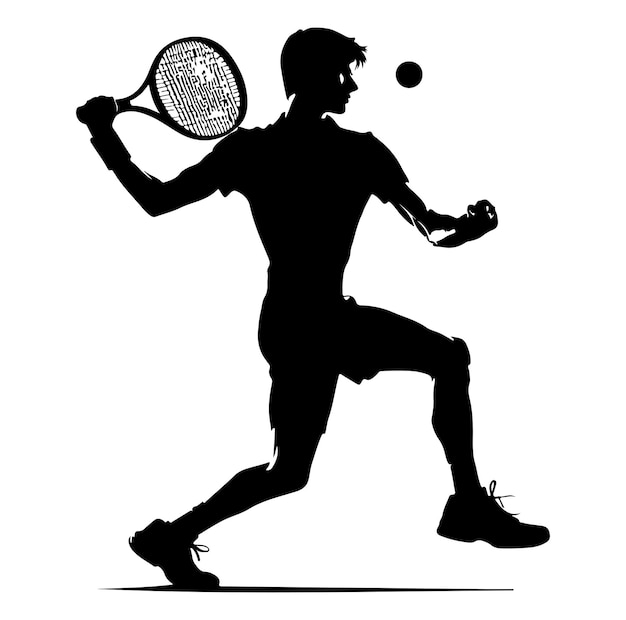 Vettore giocatore di tennis isolato su uno sfondo bianco giocatore di tennis giocatore sportivo disegno vettoriale