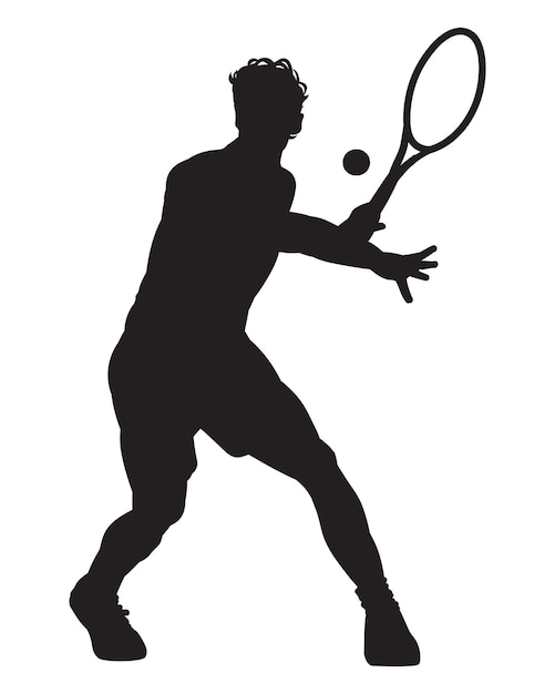 A tennis player man silhouette sports person design element