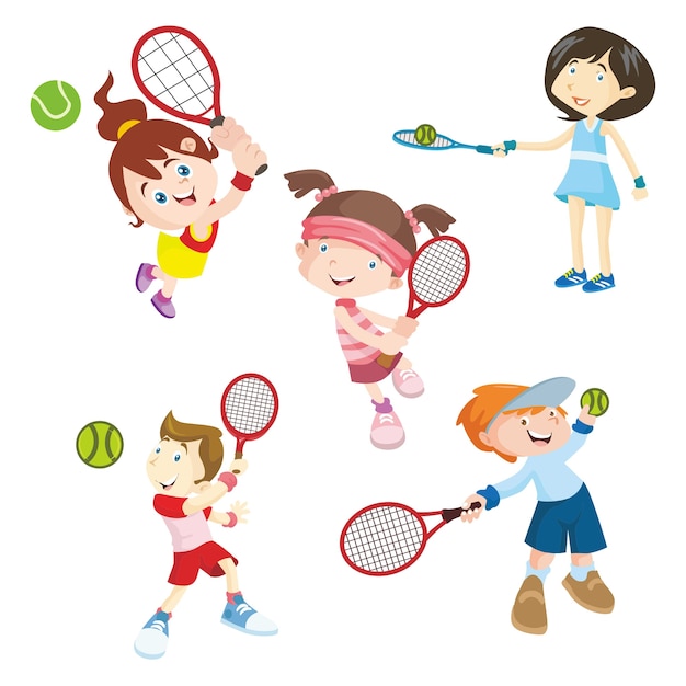 TENNIS PLAYER SPORT CHARACTER CARTOON