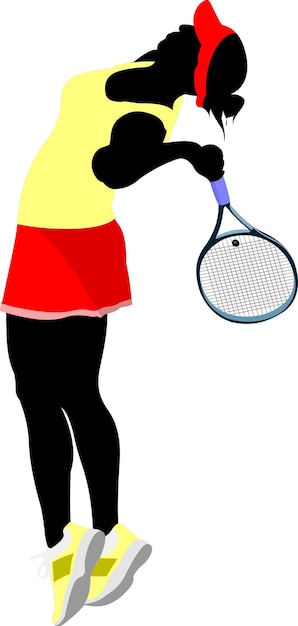 Vector tennis player vector illustration for designers