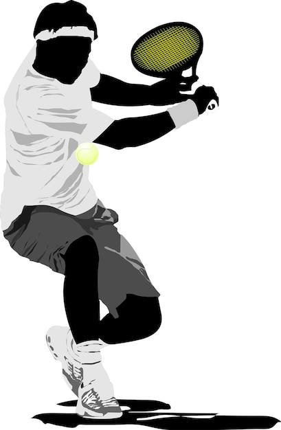 Vector tennis player vector illustration