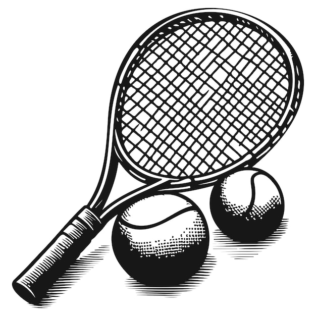 Vector tennis racket and ball_a