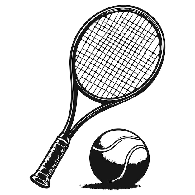 Vector tennis racket and ball_f