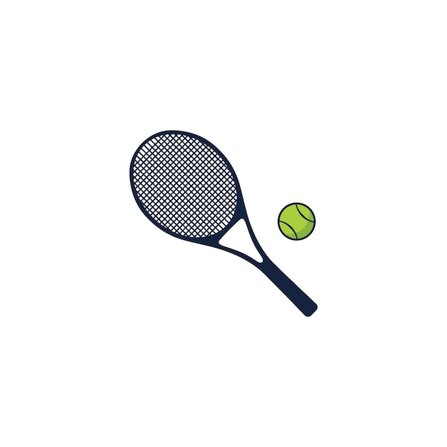 Tennis racket and ball vector icon