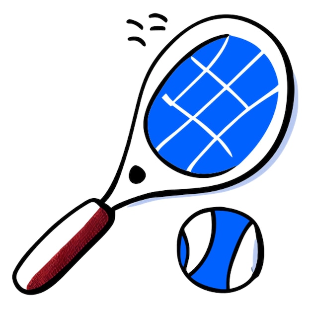 Vector tennis racket icon doodle fill