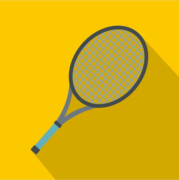 Икона теннисной ракетки Плоская иллюстрация векторной иконы теннисной ракеты для веб-страницы