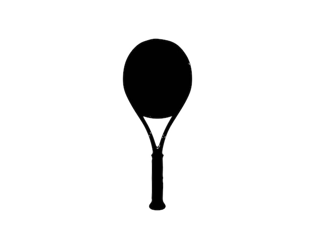 白い背景のテニスラケットのアイコン 流行のフラットスタイルのベクトルイラスト